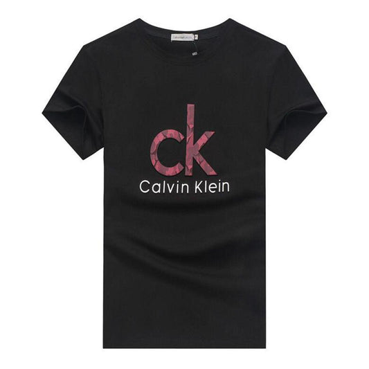 Calvin Klein Embroidery Logo Round neck T-Shirt-Black - Obeezi