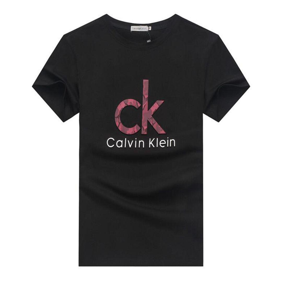 Calvin Klein Embroidery Logo Round neck T-Shirt-Black - Obeezi