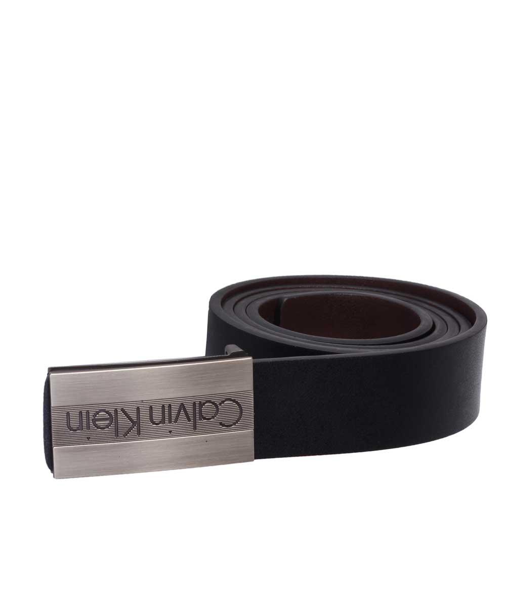 Calvin Klein Homme lines Buckle Black Leather Belt - Obeezi.com