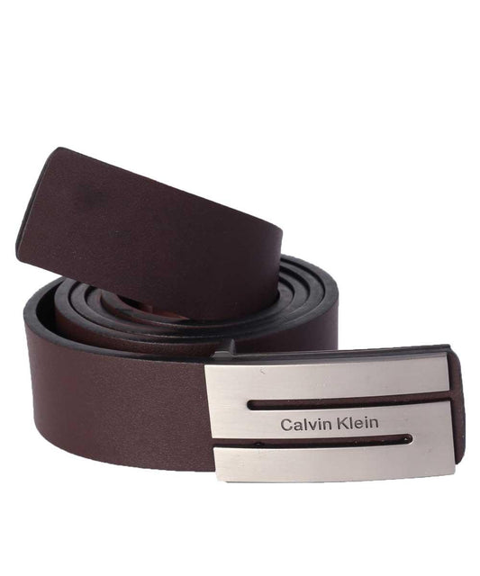 Calvin Klein Men Formal Brown Leather Belt - Obeezi.com