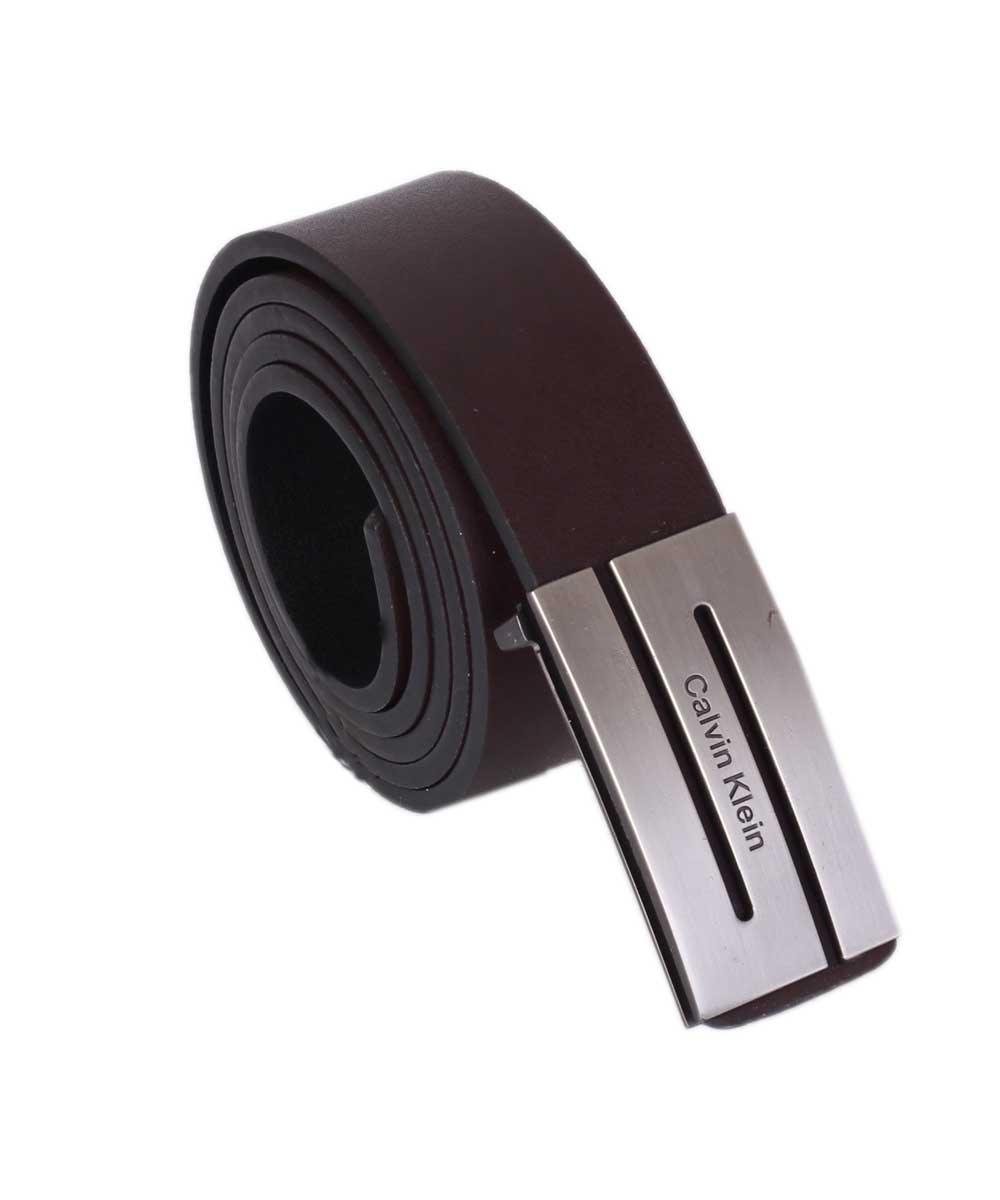 Calvin Klein Men Formal Brown Leather Belt - Obeezi.com