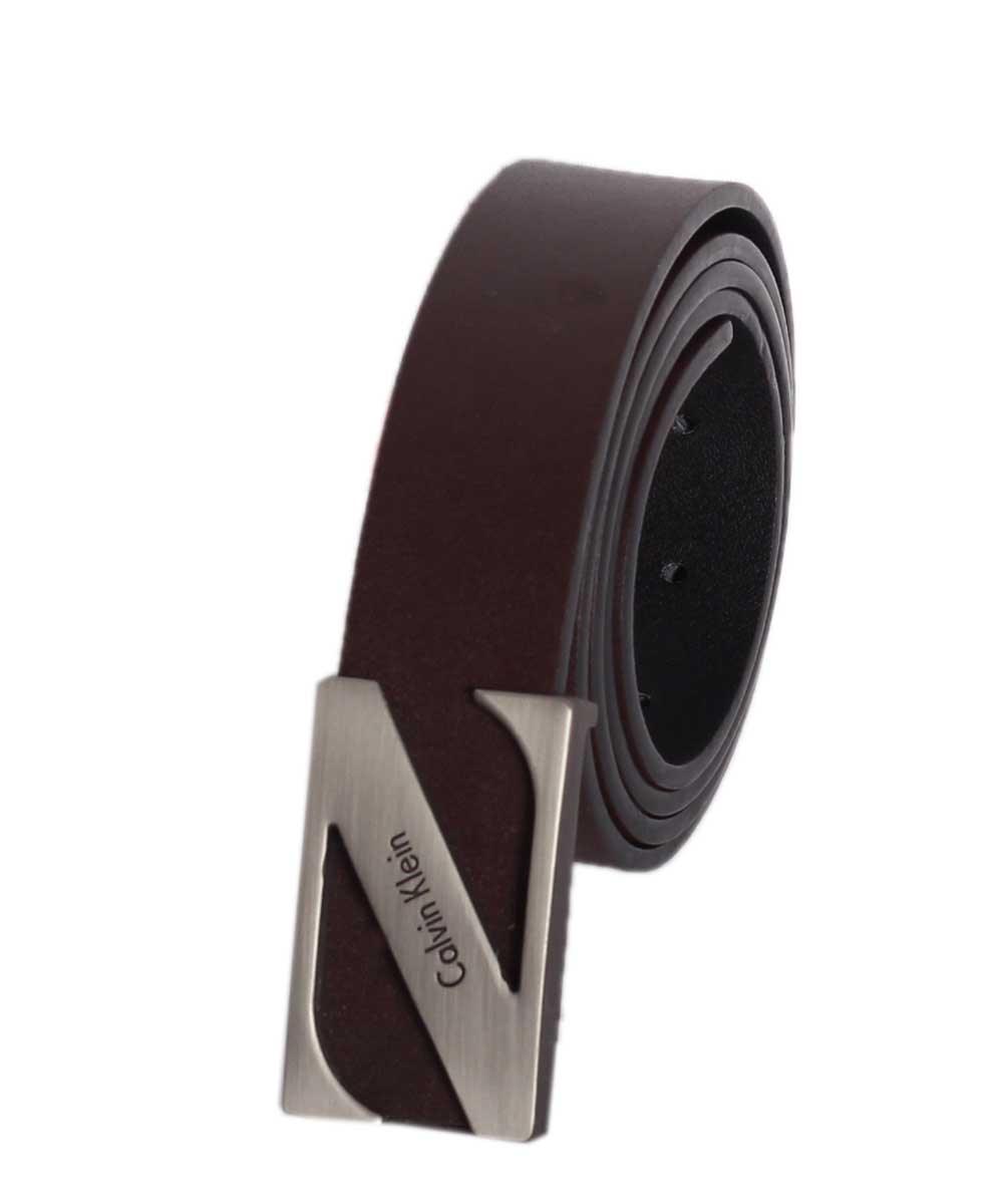 Calvin Klein Men's Newton Brown Leather Belt - Obeezi.com