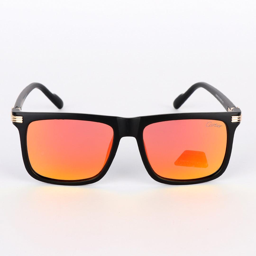 Cartier Classy Reflector Black And Gold Lens Sunglasses - Obeezi.com