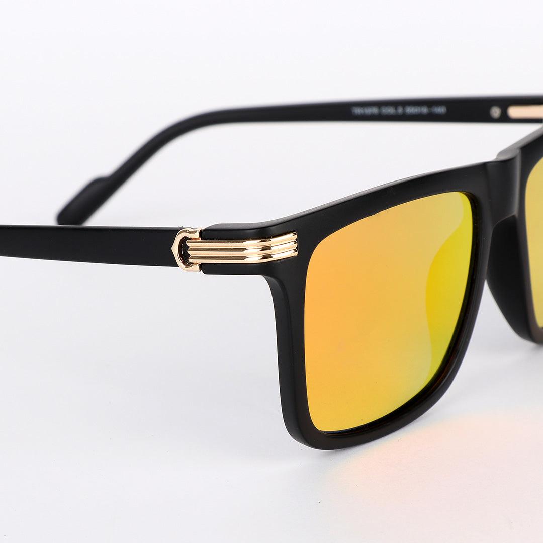 Cartier Classy Reflector Black And Gold Lens Sunglasses - Obeezi.com