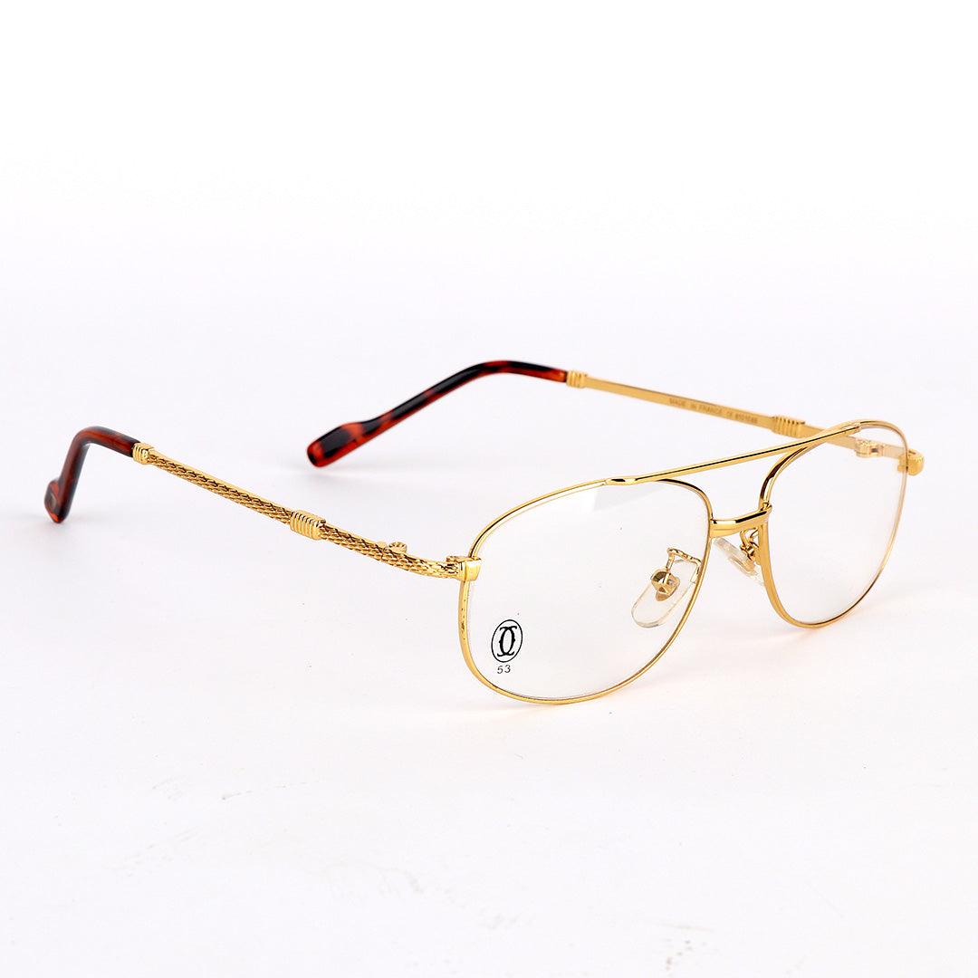 Cartier Metal Gold Vintage Classic Transparent Sunglasses - Obeezi.com