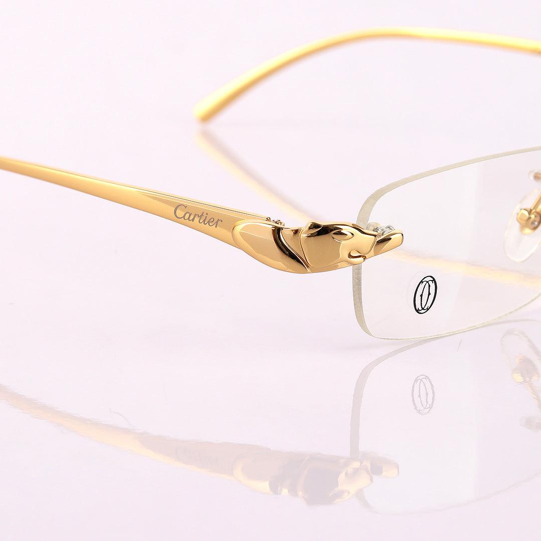 Cartier Vintage Metal Frame Gold Hingeless Sunglasses - Obeezi.com