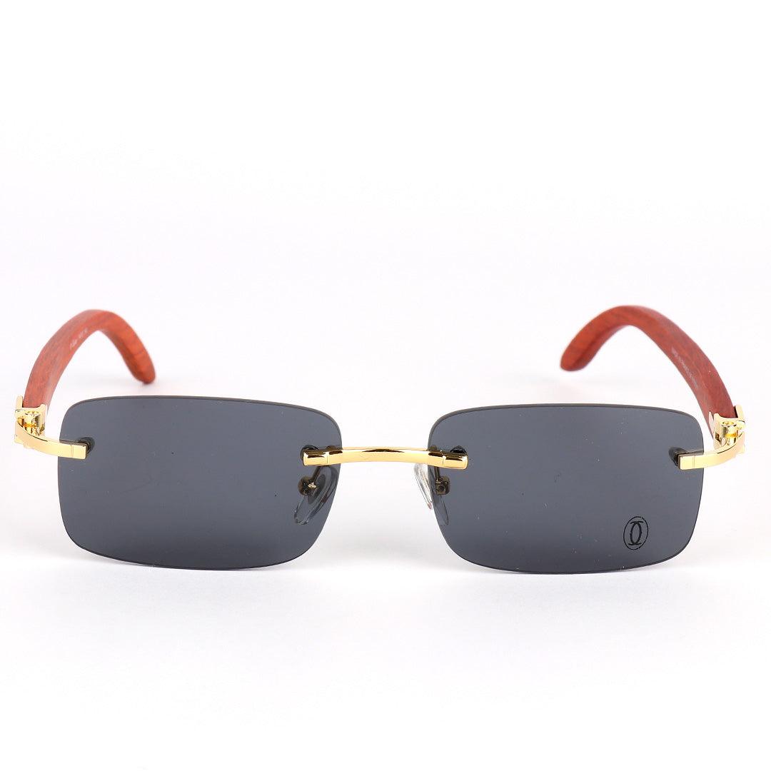 Cartier Vintage Wooden Rimless Dark Lens Glasses - Obeezi.com
