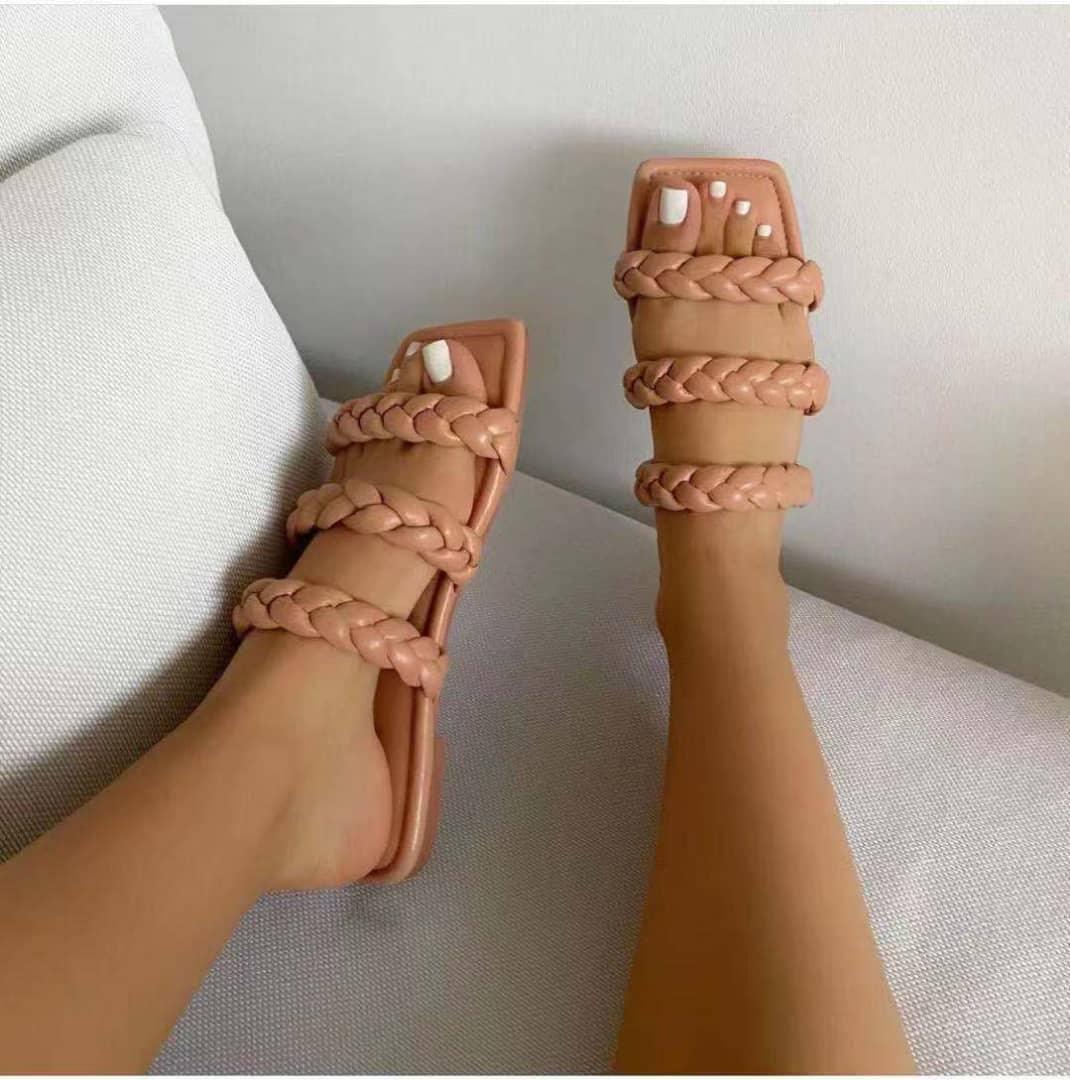 Carv Triple Strap Designed Leather Slipper - Brown - Obeezi.com