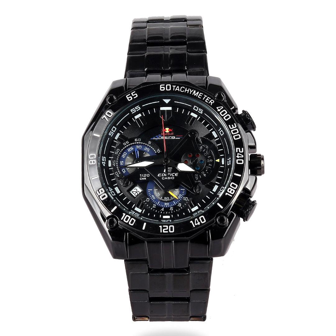 Casio Edifice Black Stainless Steel Chronograph Men Watch - Obeezi.com