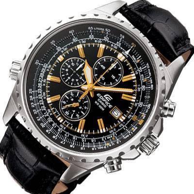 Casio Edifice EF-527 Aviator Leather Watch - Obeezi.com