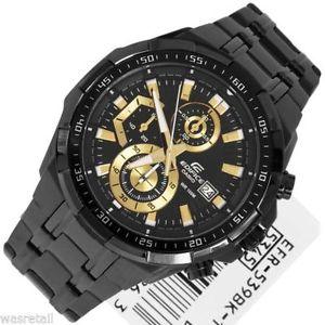 Casio Edifice EFR-539BK-1AV Black Stainless Steel - Obeezi.com