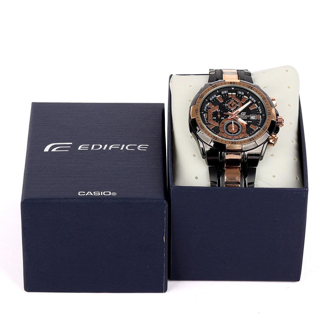 Casio Edifice Men's Watch 5345 Black & Rose Gold - Obeezi.com