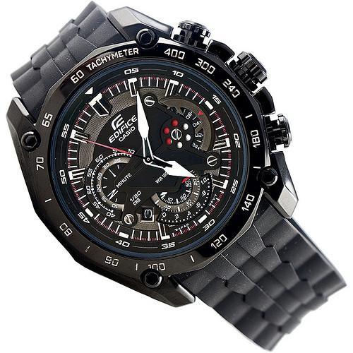Casio EF-550PB-1AV Tachymeter Rubber Chronograph Sports Watch - Obeezi.com