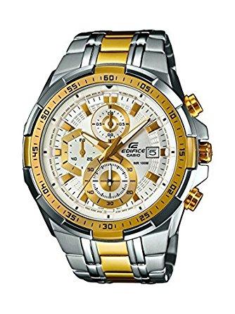 Casio Efr-539 Chronograph Mens Watch Two Tone Colour Steel Strap - Obeezi.com