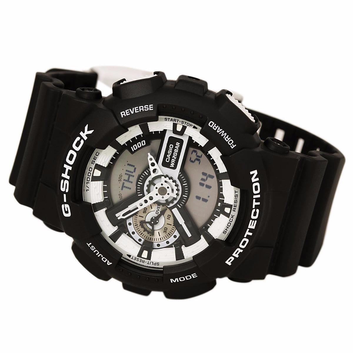 Casio G-Shock Black Dial Resin GA110BW-1A - Obeezi.com