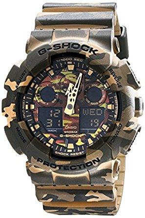 Casio G-Shock Camouflage Dial Resin Quartz Watch GA100CM-5A - Obeezi.com