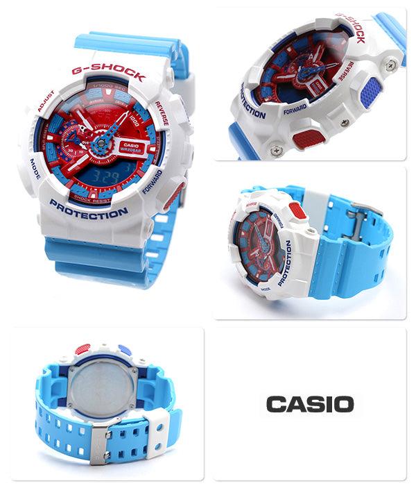 Casio G-Shock Limited Model GA-110AC-7ADR Red and Blue Series - White - Obeezi.com