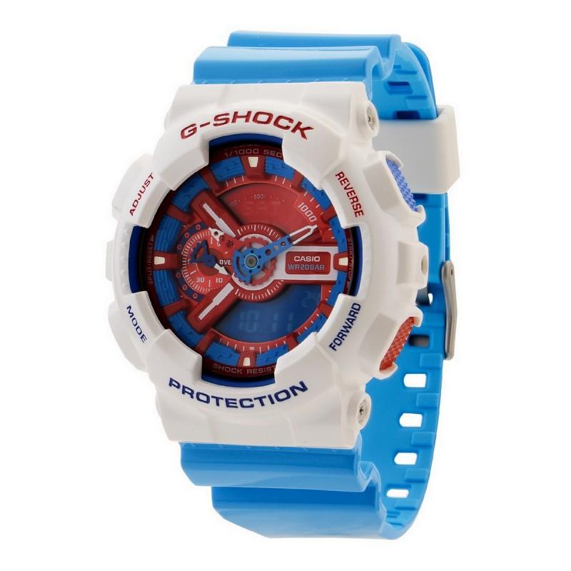Casio G-Shock Limited Model GA-110AC-7ADR Red and Blue Series - White - Obeezi.com