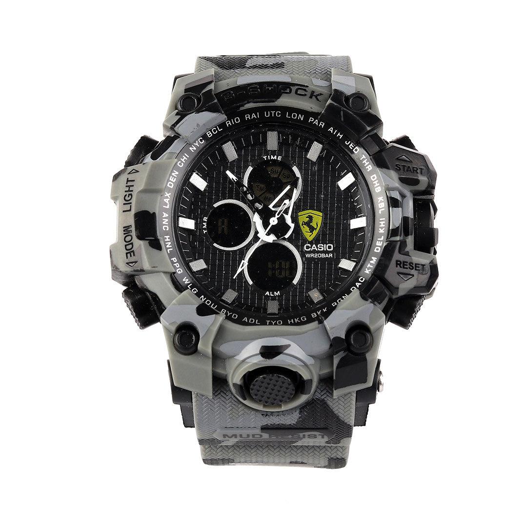 Casio G Shock Navy Camo Analog Digital Black Chronograph Dial - Obeezi.com