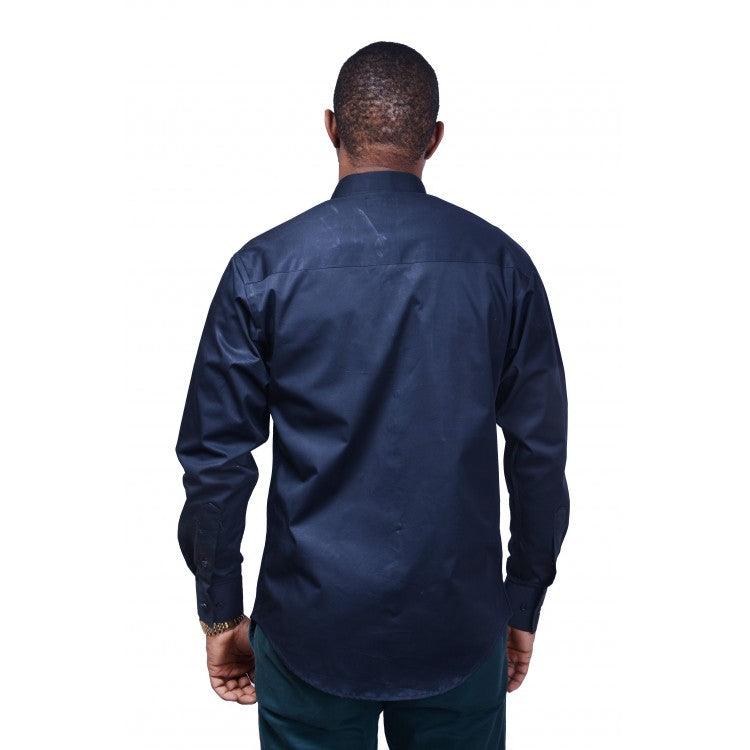 Cassio Casual Shirt With Ankara Design - Black - Obeezi