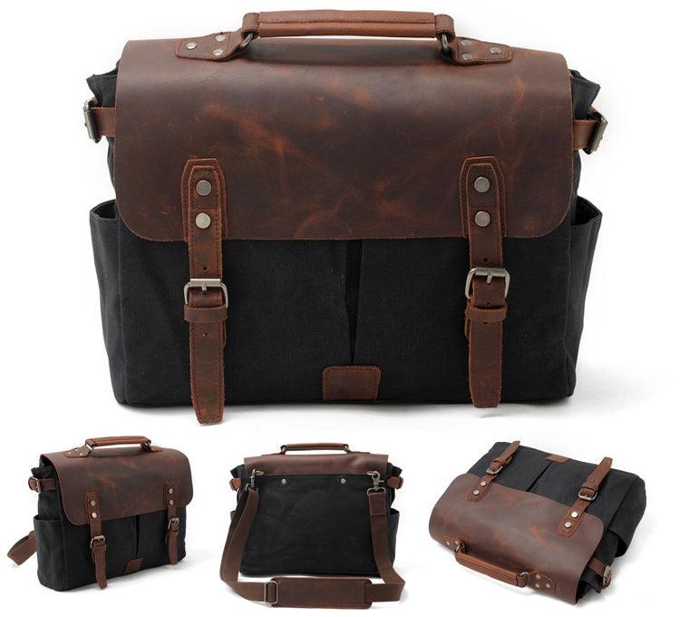 Casual Canvas Travel Messenger Bag-Black - Obeezi.com