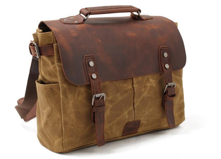 Casual Canvas Travel Messenger Bag-Brown - Obeezi.com