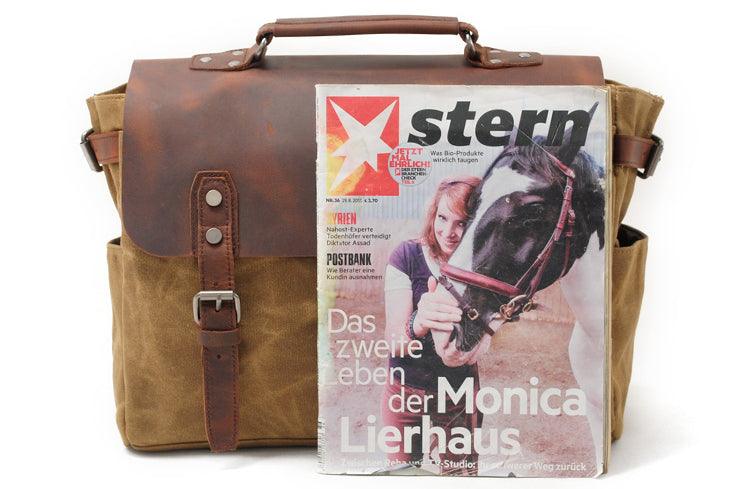 Casual Canvas Travel Messenger Bag-Brown - Obeezi.com