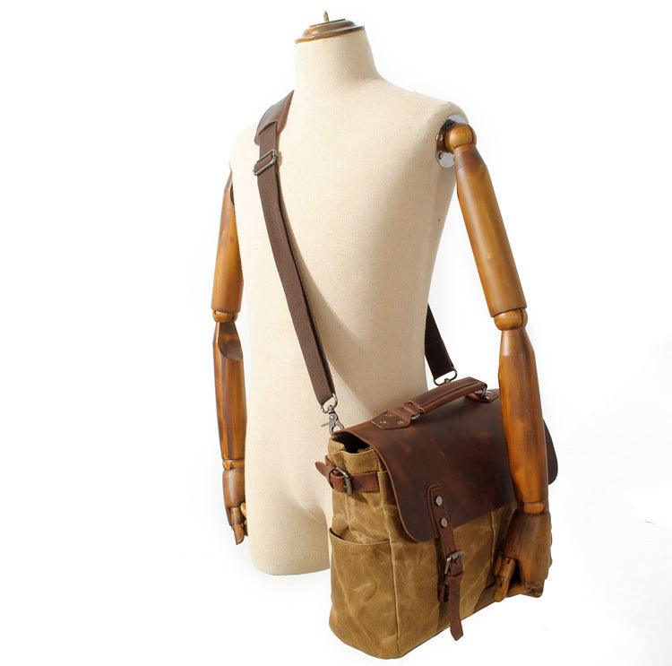 Casual Canvas Travel Messenger Bag-Brown - Obeezi.com