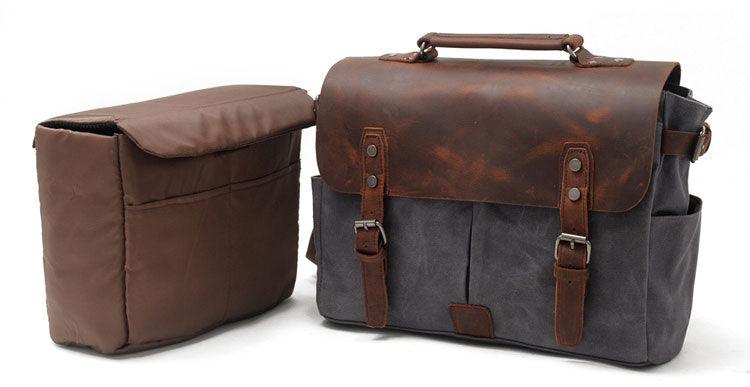 Casual Canvas Travel Messenger Bag-Dark Grey - Obeezi.com