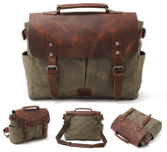 Casual Canvas Travel Messenger Bag-Green - Obeezi.com