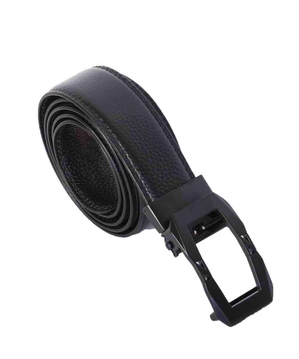 Casual Zinc Modern Black Leather Belt - Obeezi.com