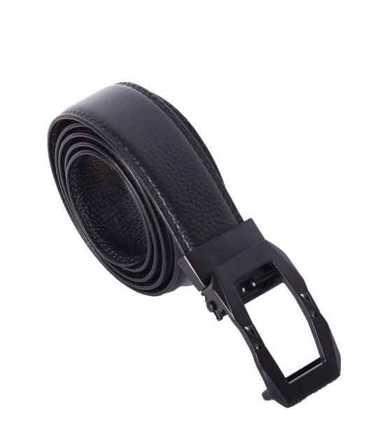 Casual Zinc Modern Black Leather Belt - Obeezi.com