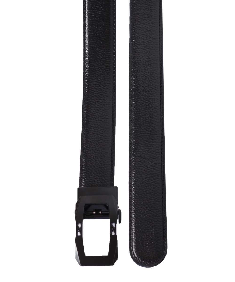 Casual Zinc Modern Black Leather Belt - Obeezi.com