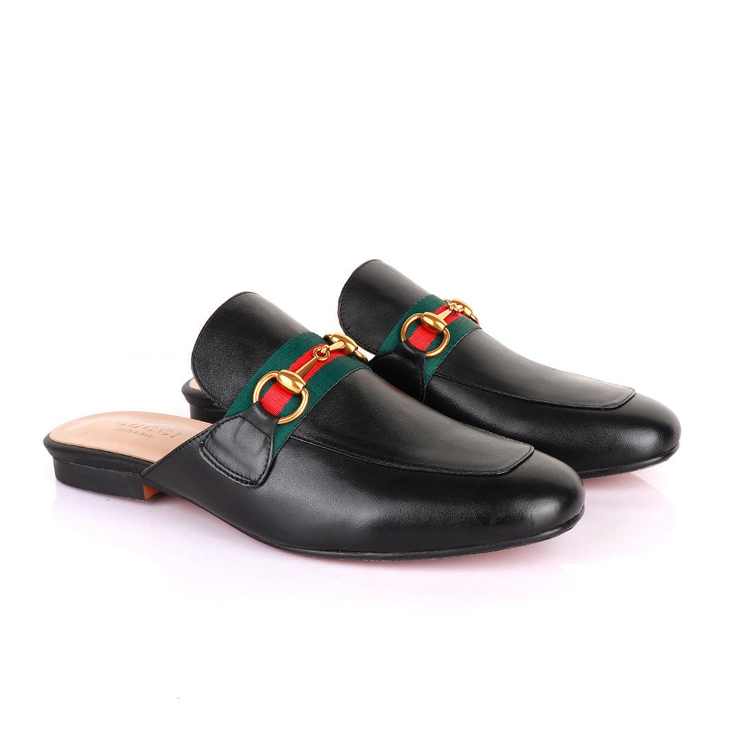 Chain Black Mole Half Leather Shoe - Obeezi