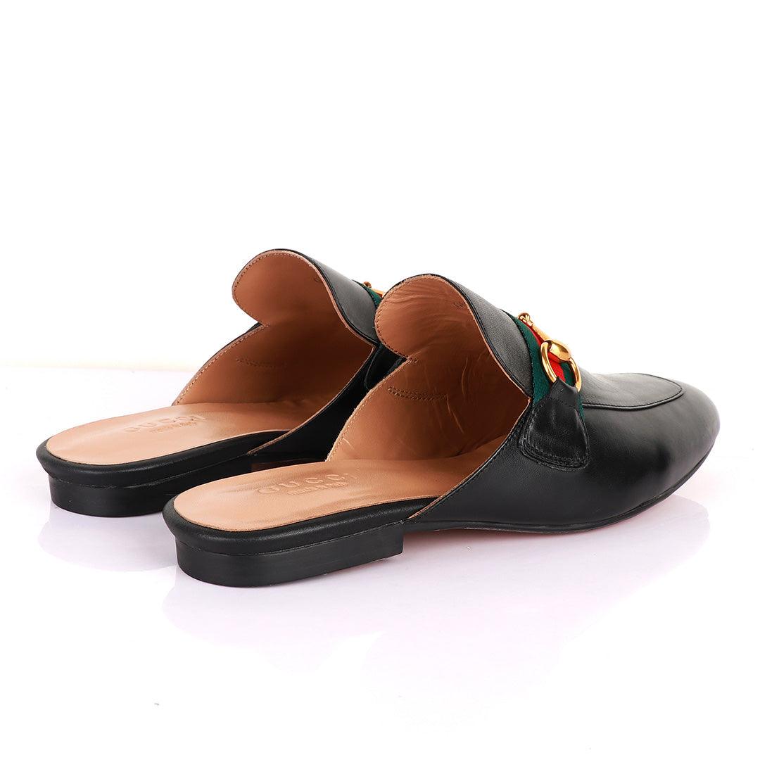 Chain Black Mole Half Leather Shoe - Obeezi
