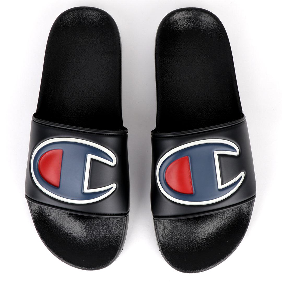 Champ Life Circle Logo Ipo Men's Slides -Black - Obeezi.com