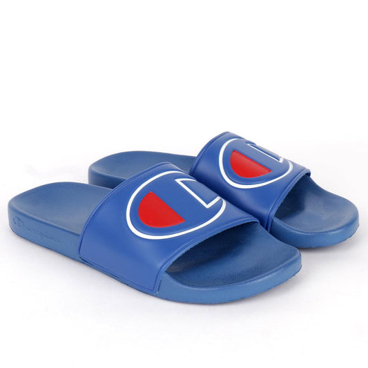 Champ Life Circle Logo Ipo Men's Slides -Blue - Obeezi.com
