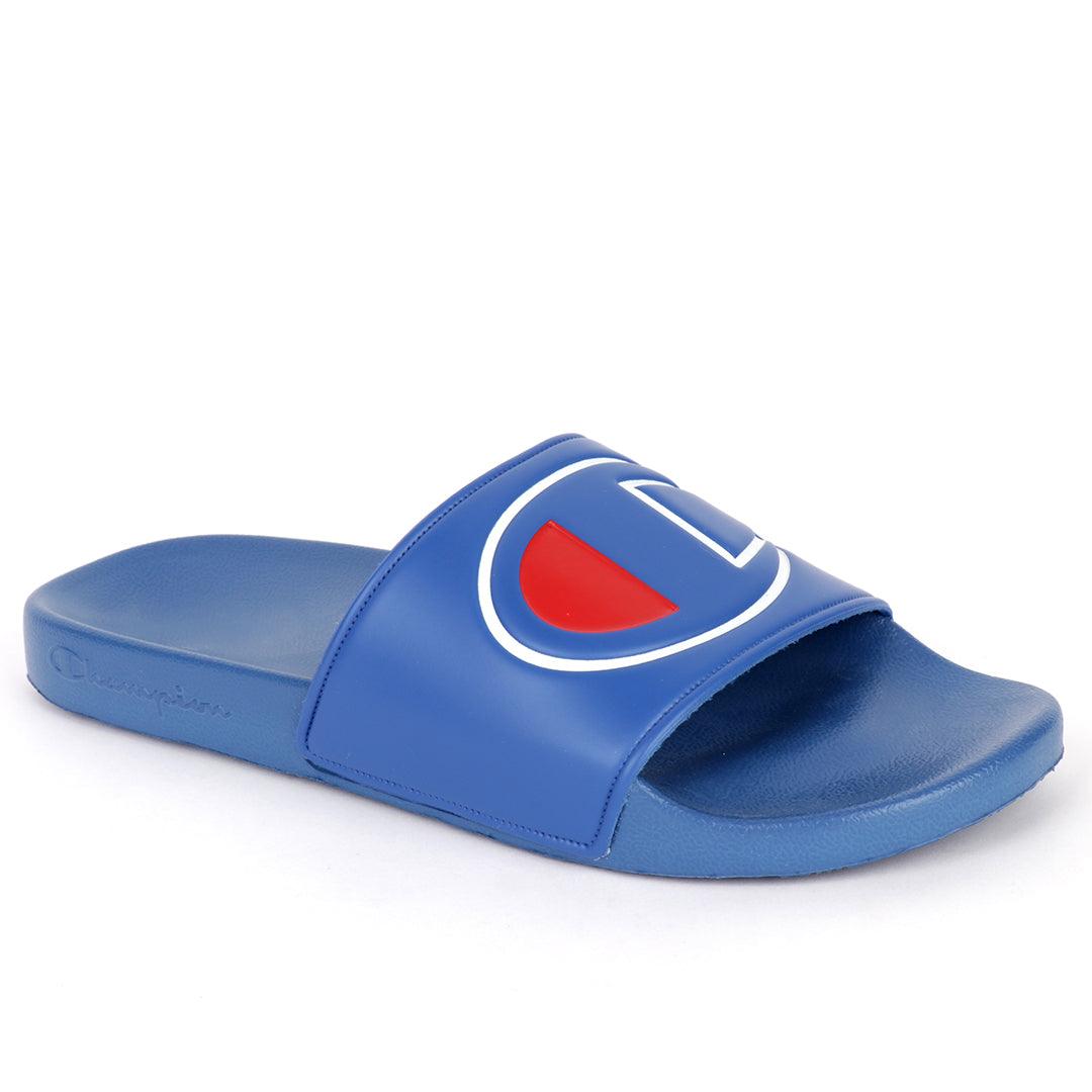 Champ Life Circle Logo Ipo Men's Slides -Blue - Obeezi.com