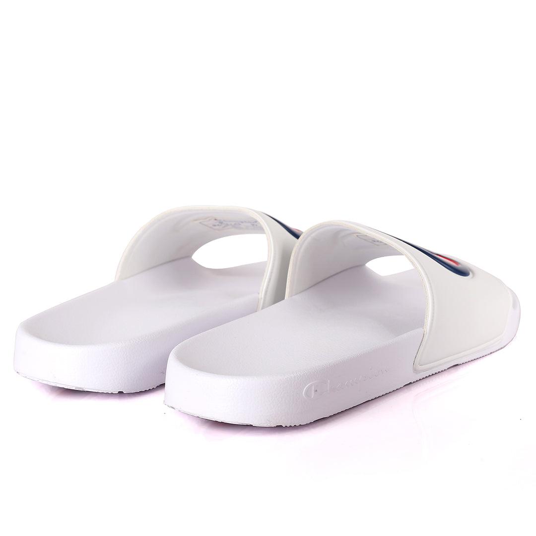 Champ Life Circle Logo Ipo Men's Slides -White - Obeezi.com
