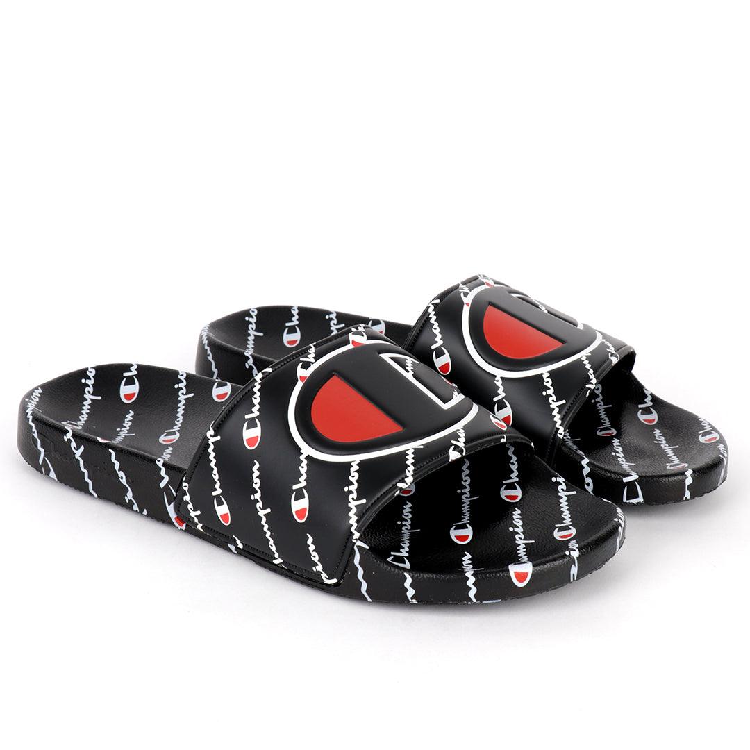Champ Life Men's Slide Repeating Logo - Black - Obeezi.com
