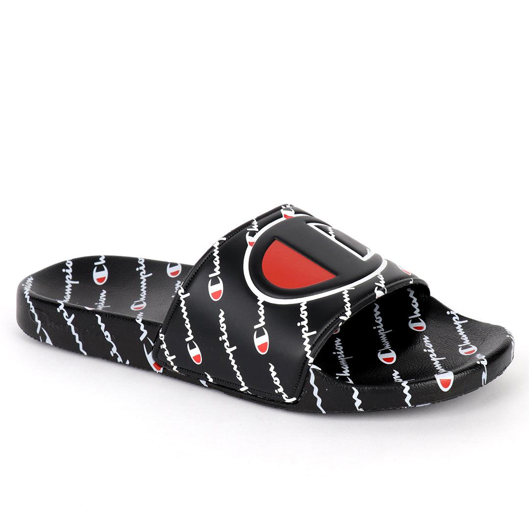 Champ Life Men's Slide Repeating Logo - Black - Obeezi.com