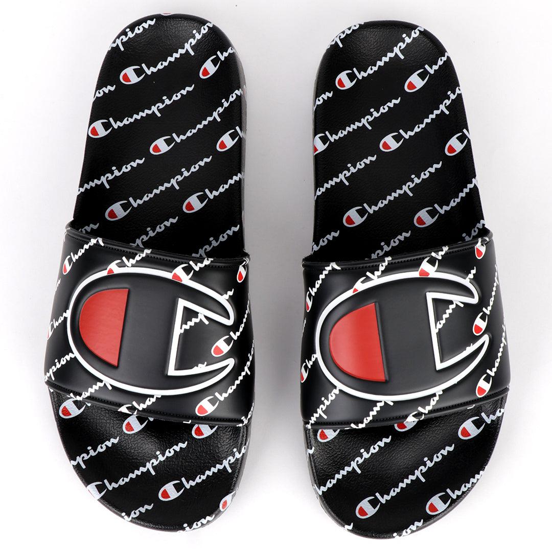 Champ Life Men's Slide Repeating Logo - Black - Obeezi.com