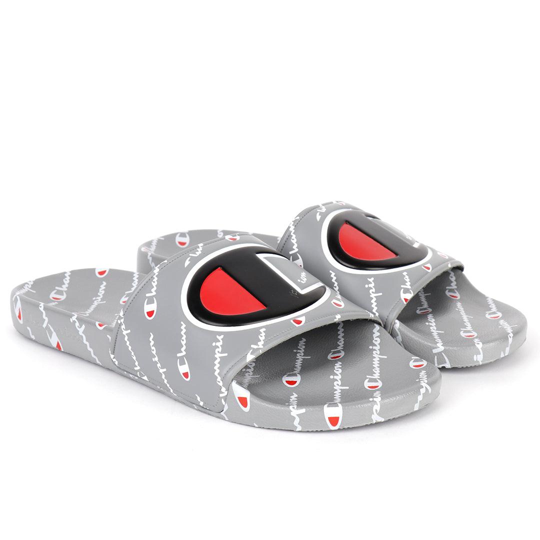 Champ Life Men's Slide Repeating Logo - Grey - Obeezi.com