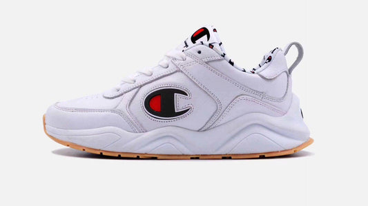 Champion 93 Eighteen Big C Leather White Sneakers - Obeezi