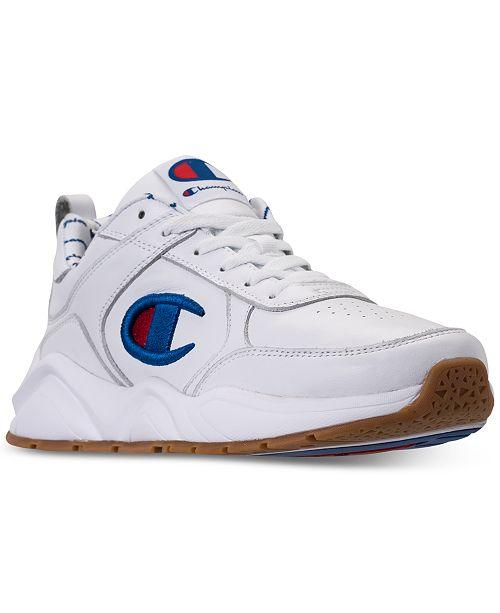 Champion 93 Eighteen Big C Leather White Sneakers - Obeezi