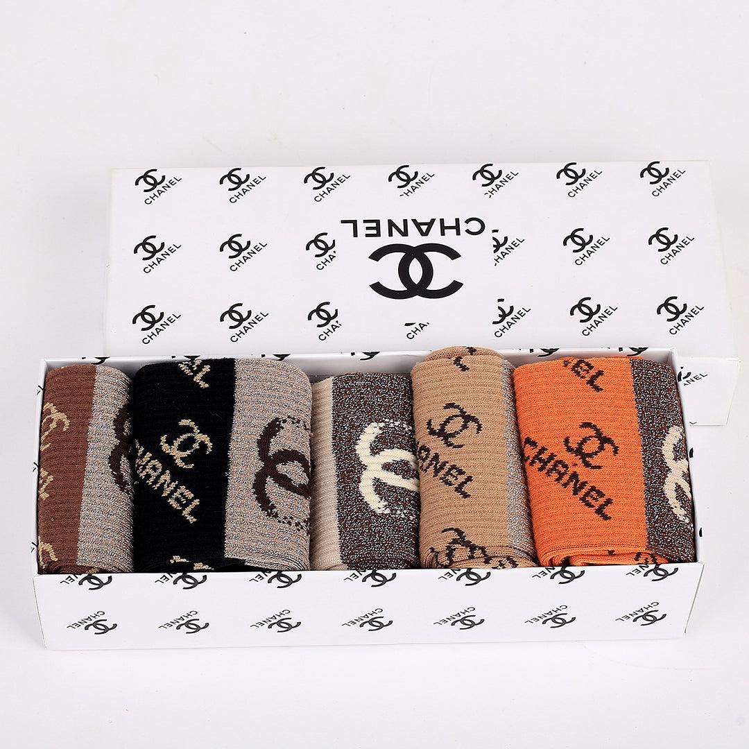 Chan 5 In 1 Cotton Logo Designed Socks - Obeezi.com