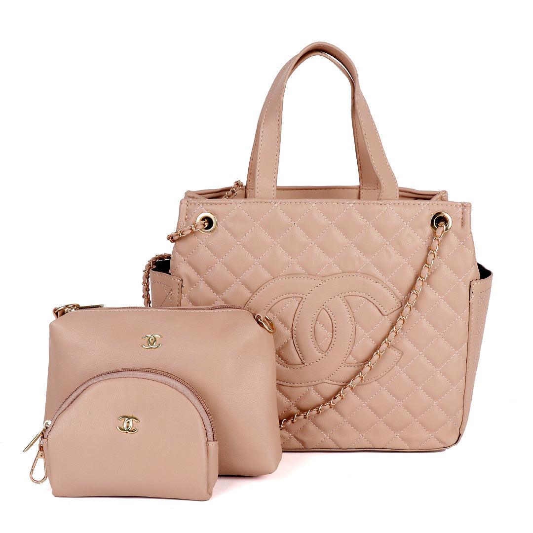 CHANEL GST Grand Shopping Chain Tote Bag Caviar Leather Apricot - Obeezi.com