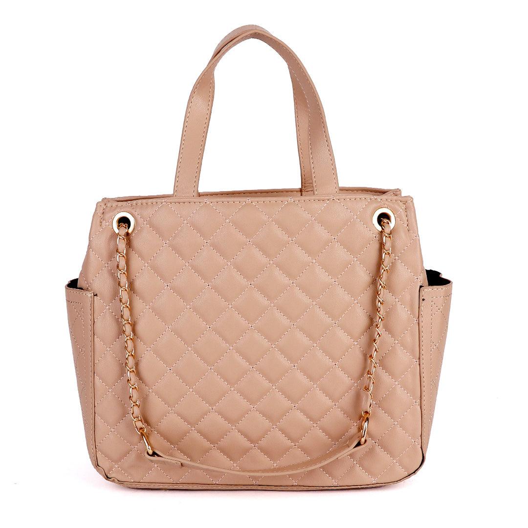 CHANEL GST Grand Shopping Chain Tote Bag Caviar Leather Apricot - Obeezi.com