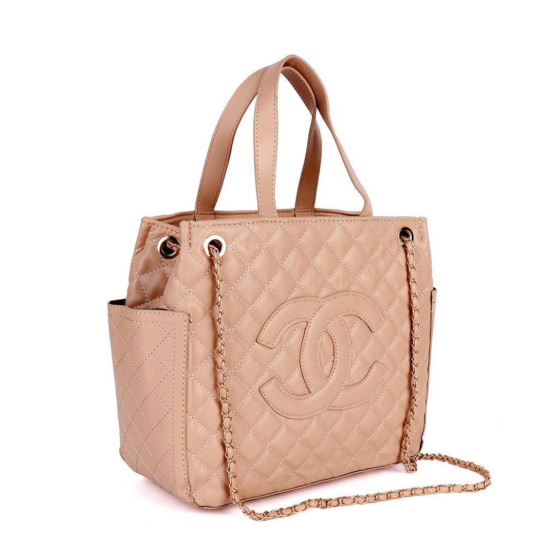 CHANEL GST Grand Shopping Chain Tote Bag Caviar Leather Apricot - Obeezi.com