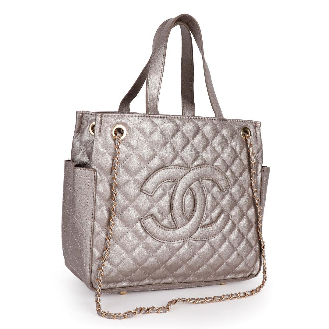 CHANEL GST Grand Shopping Chain Tote Bag Caviar Leather Silver - Obeezi.com